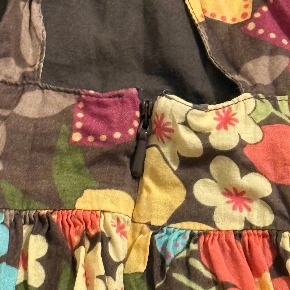 Gymboree Girls Brown Floral Halter Sun Dress Cotton Size 5
